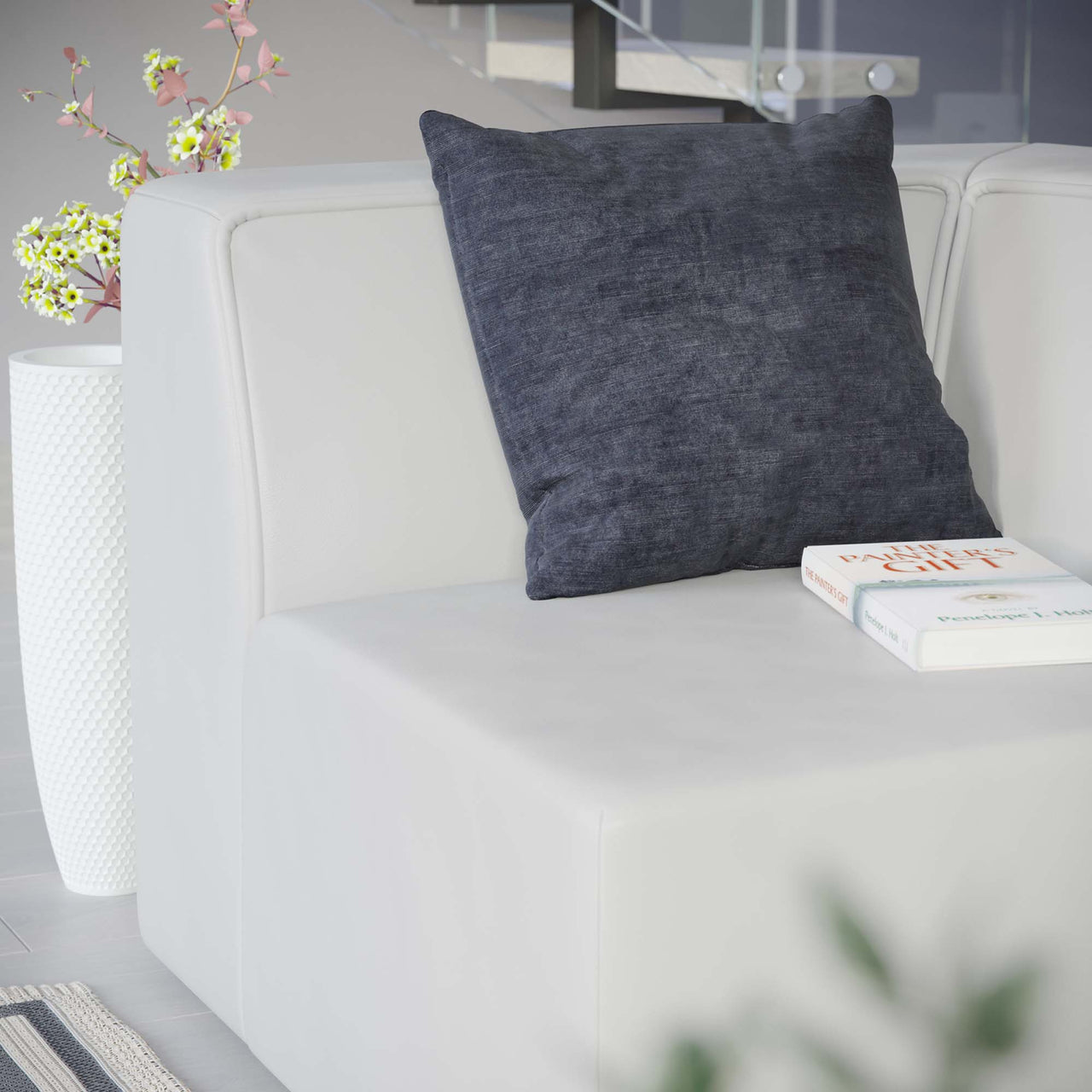 Coalesse Eco-Leather Corner Chair | Modular Sectional Component, White