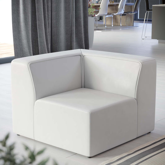 Coalesse Eco-Leather Corner Chair | Modular Sectional Component, White
