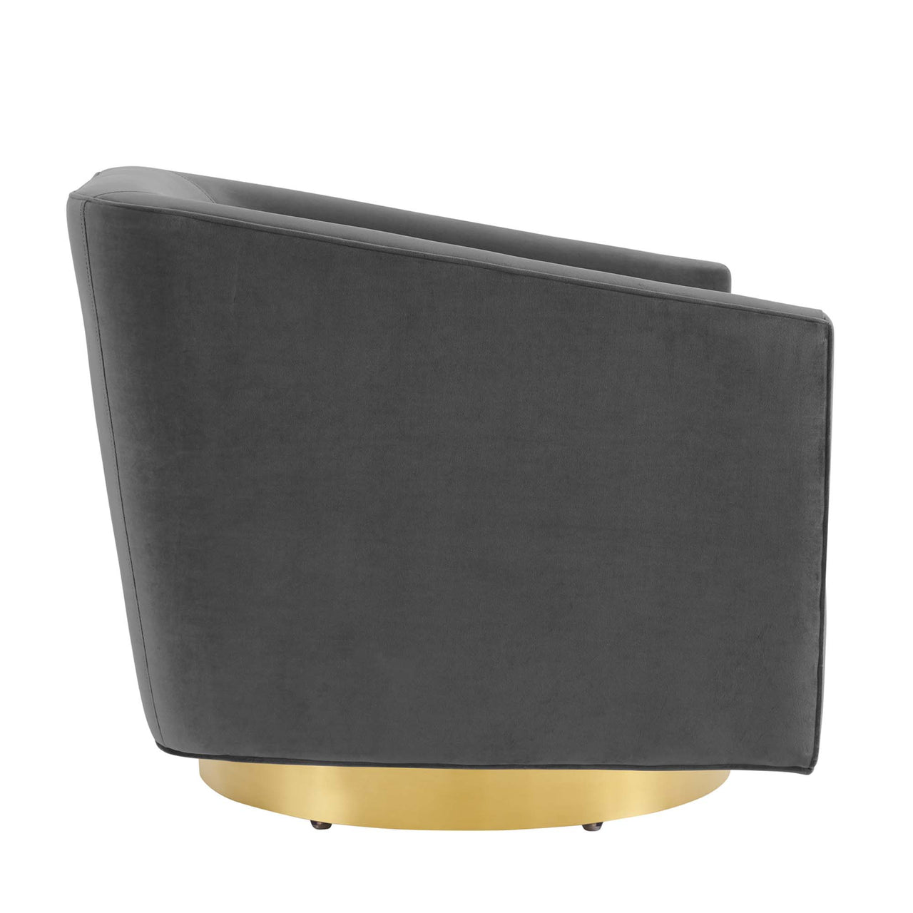 Windsor Upholstered Velvet Swivel Chair, Gold & Charcoal