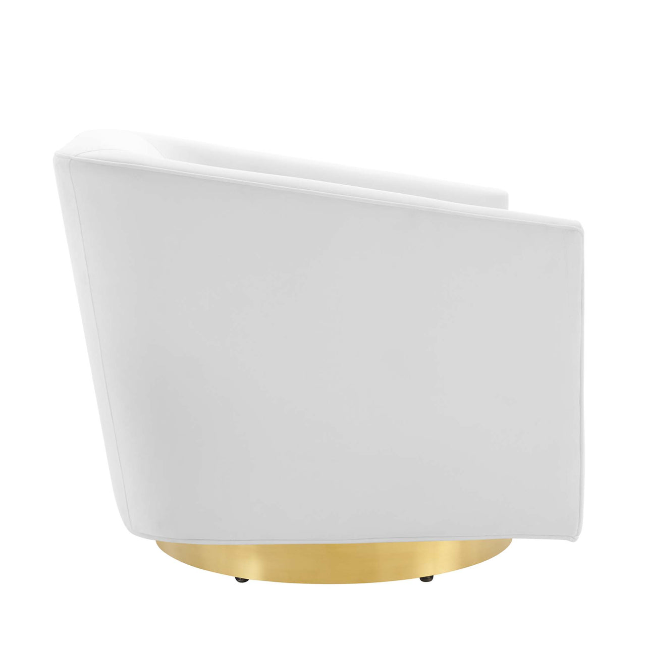 Windsor Upholstered Velvet Swivel Chair, Gold & White