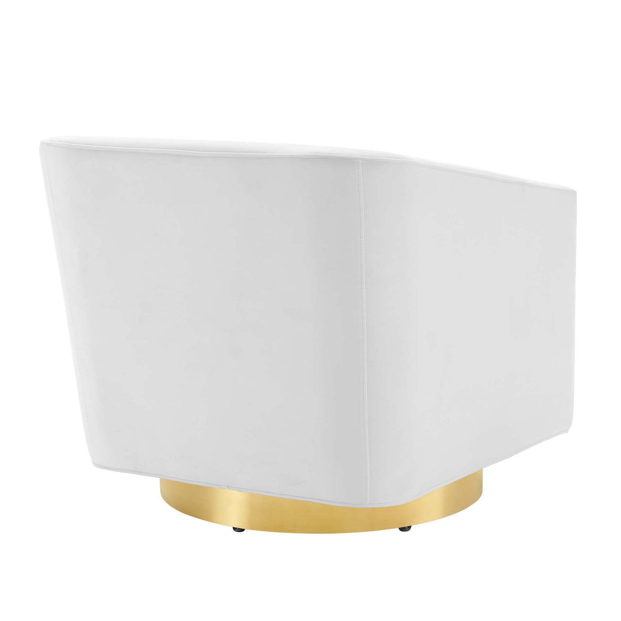 Windsor Upholstered Velvet Swivel Chair, Gold & White