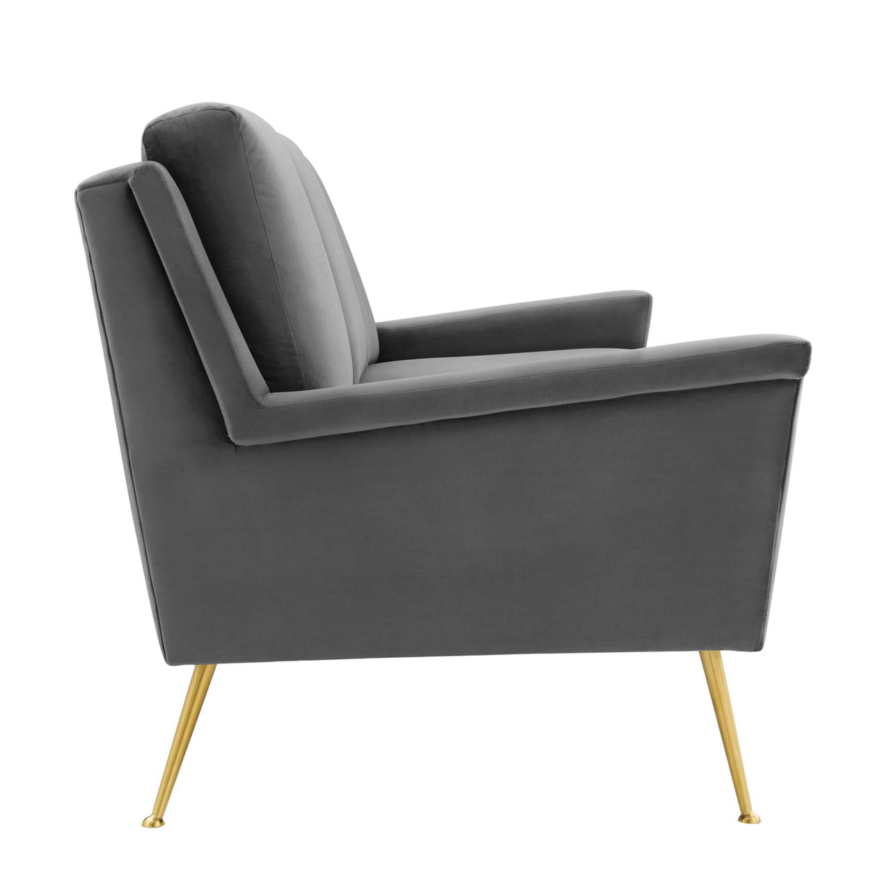 Peak Velvet Sofa, Gold & Gray