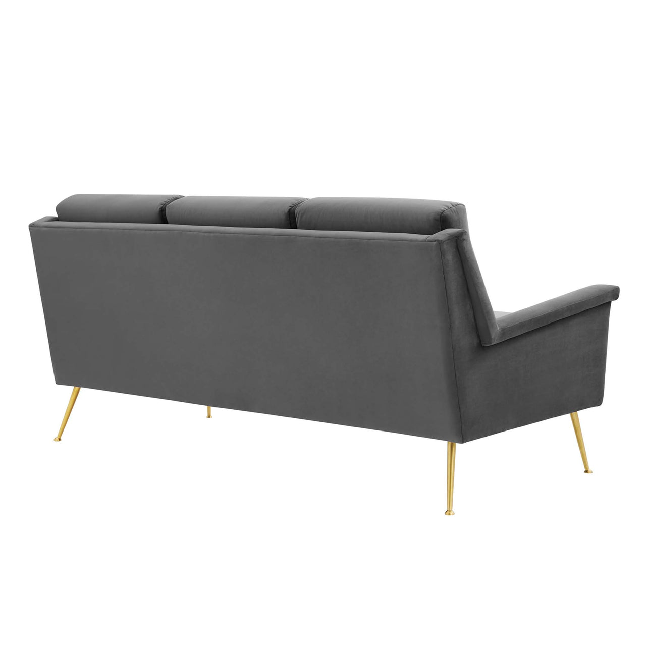 Peak Velvet Sofa, Gold & Gray