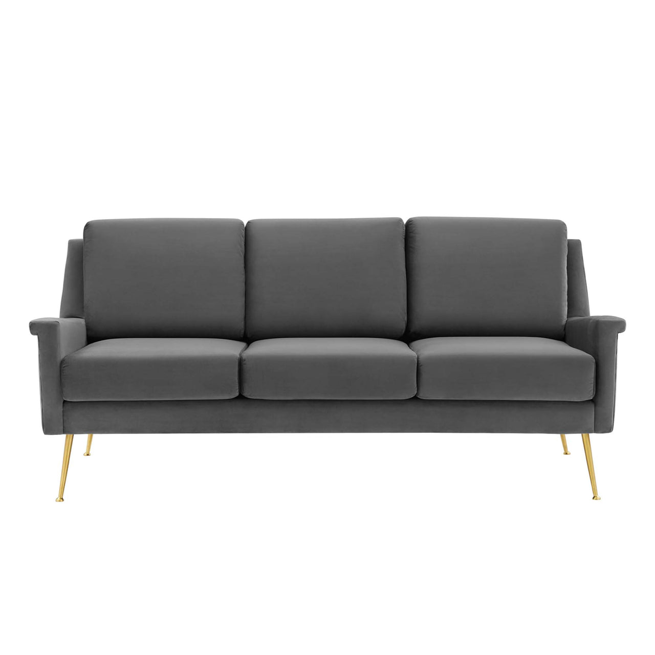 Peak Velvet Sofa, Gold & Gray