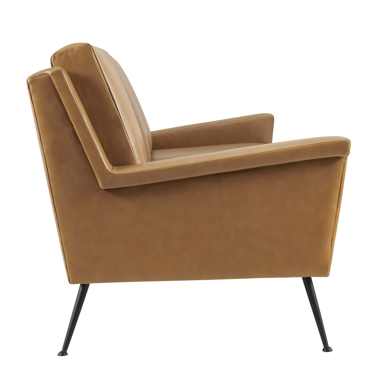 Peak Eco-Leather Sofa, Black & Tan