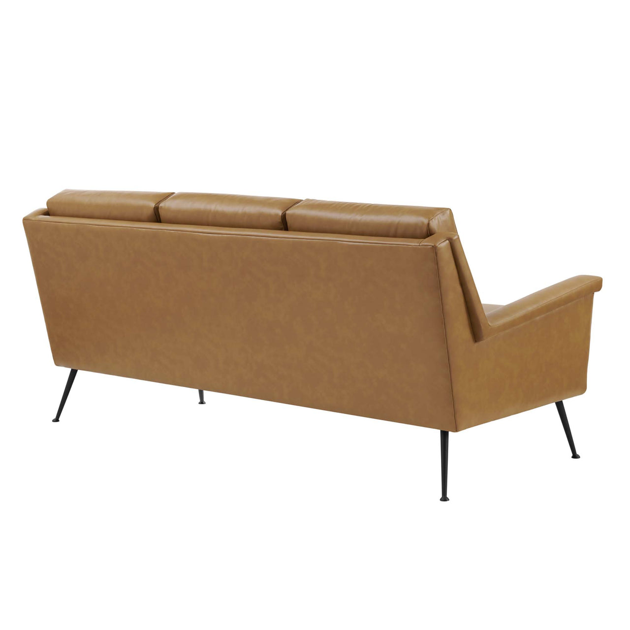 Peak Eco-Leather Sofa, Black & Tan
