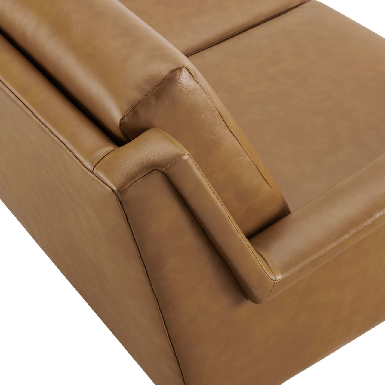Peak Eco-Leather Sofa, Black & Tan