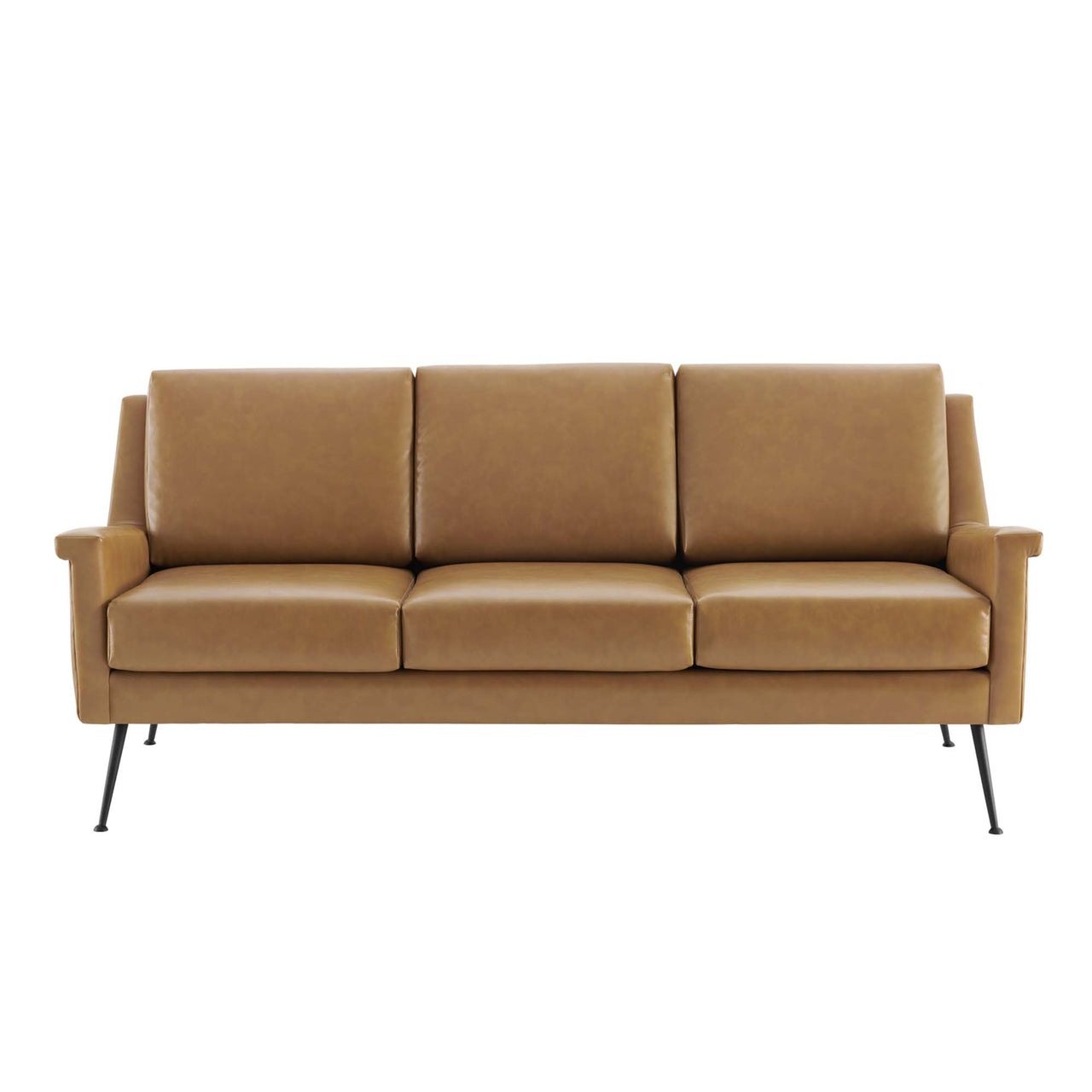Peak Eco-Leather Sofa, Black & Tan
