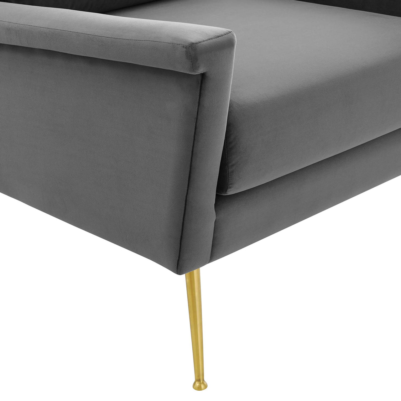 Peak Velvet Armchair, Gold & Gray