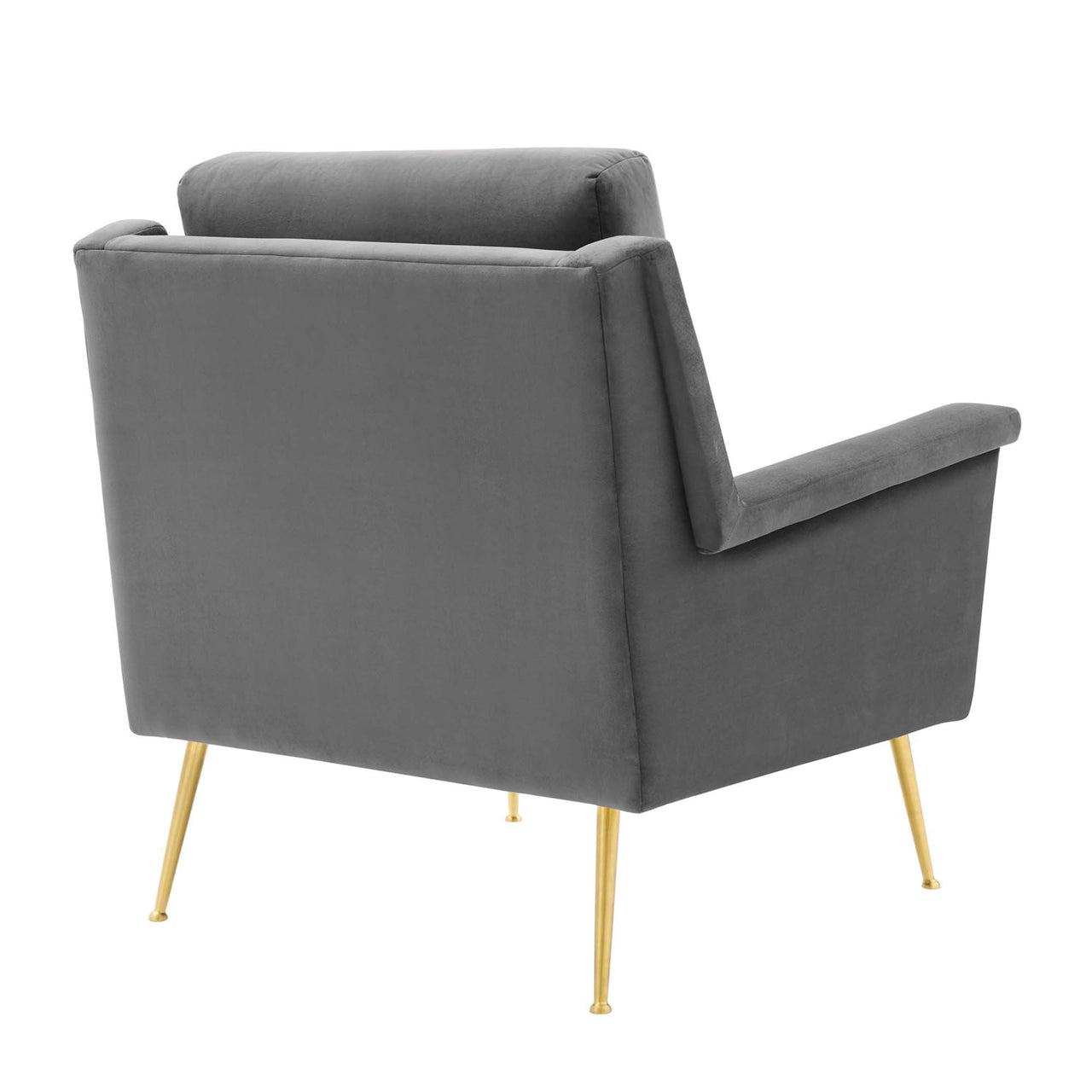 Peak Velvet Armchair, Gold & Gray