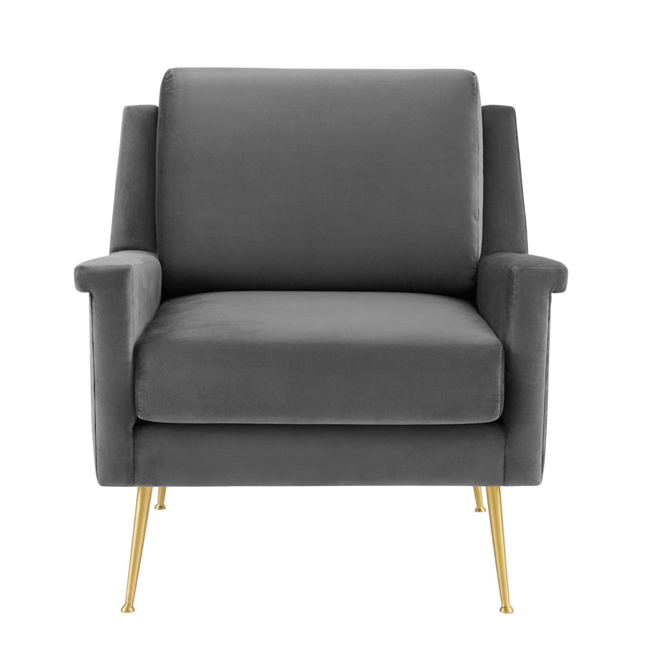 Peak Velvet Armchair, Gold & Gray