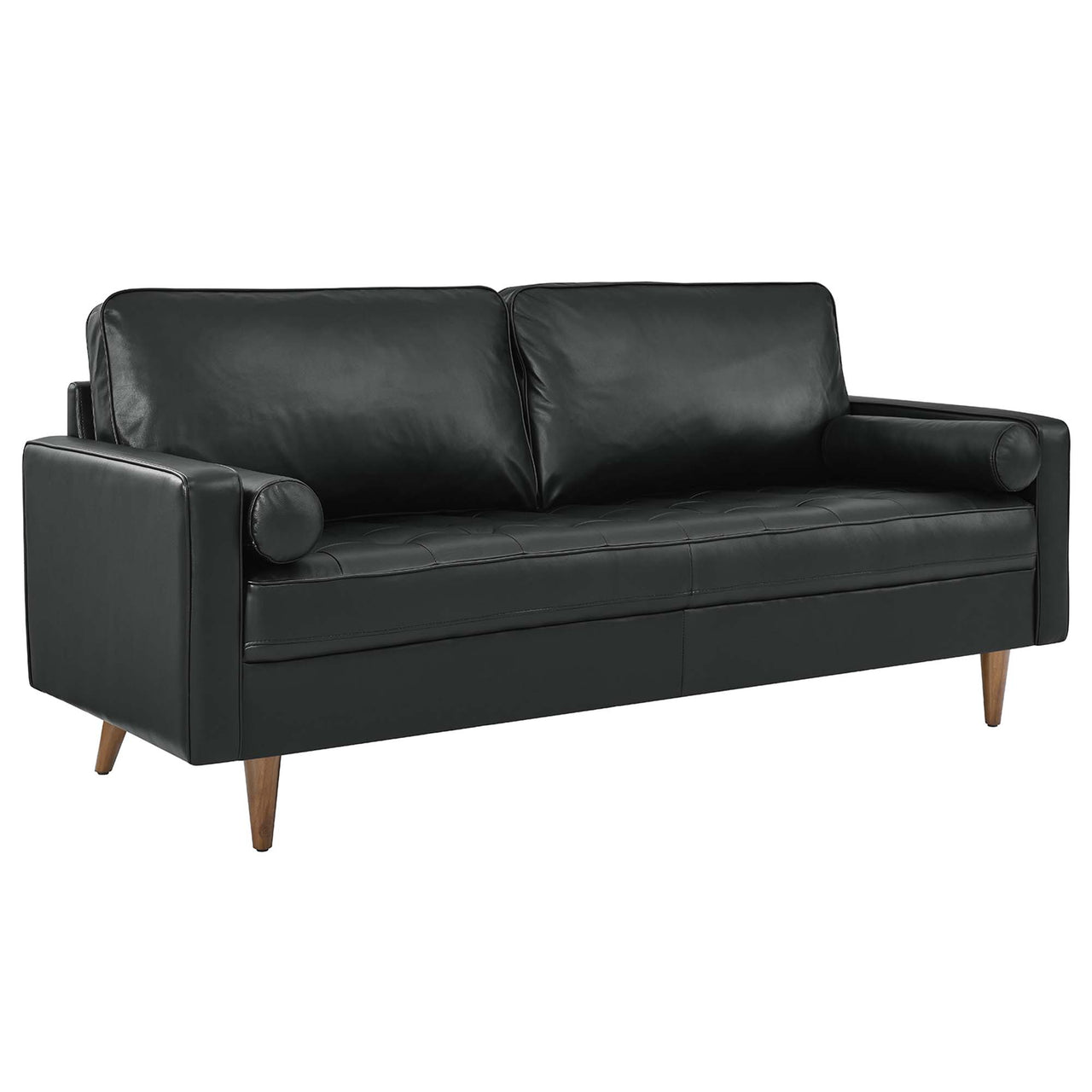 Bravien Leather Sofa, Black