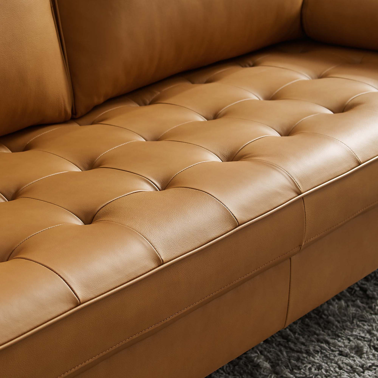 Bravien Leather Sofa, Tan