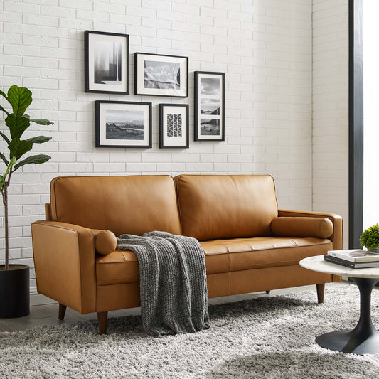Bravien Leather Sofa, Tan