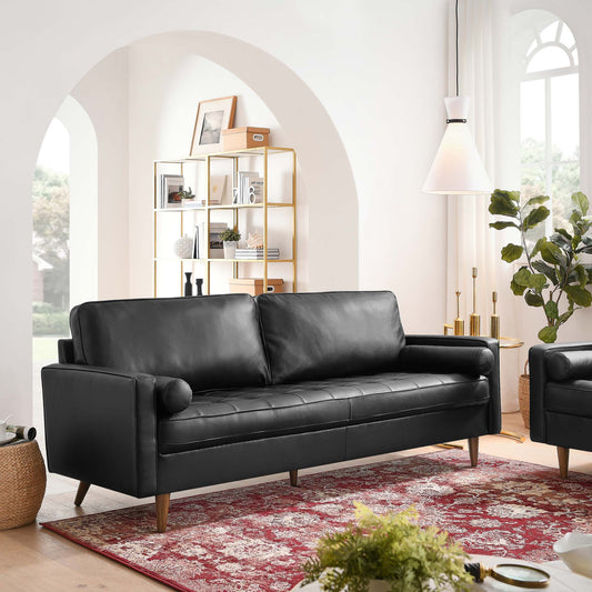 Bravien Leather Sofa, Black