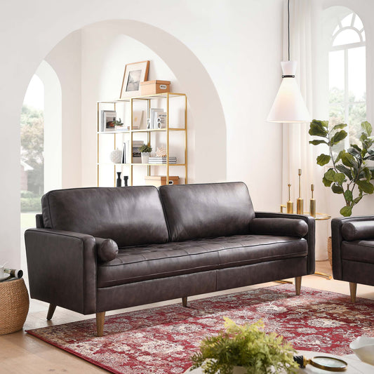 Bravien Leather Sofa, Brown