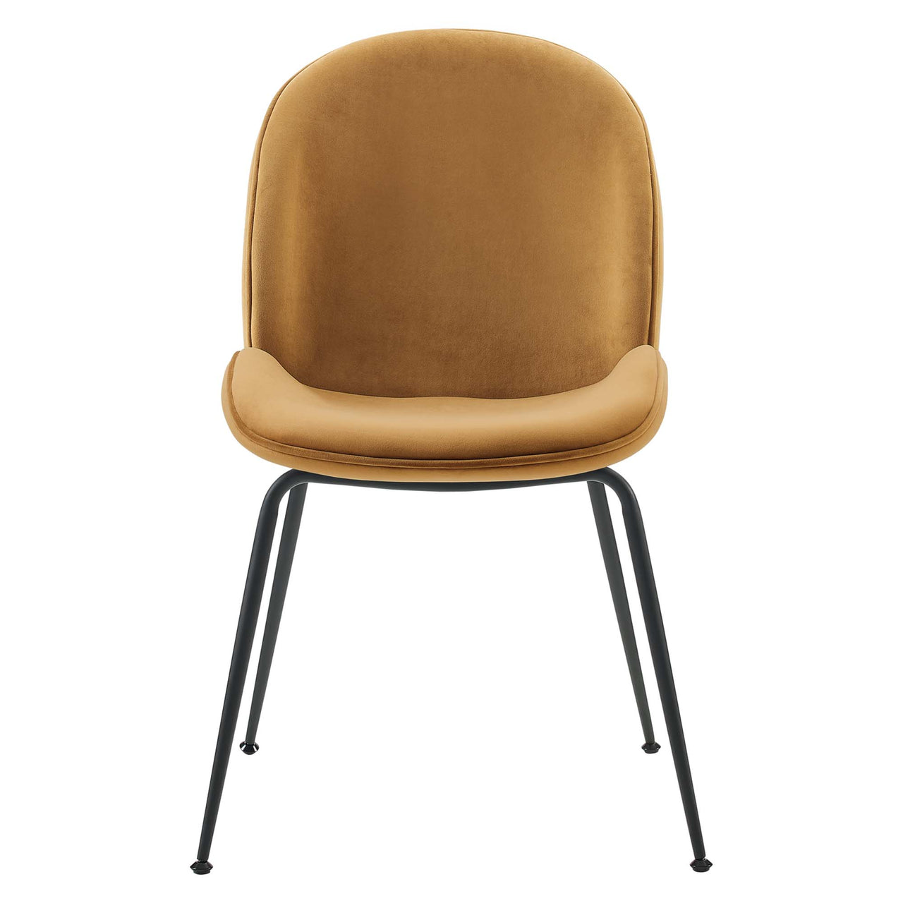 Gossip Upholstered Velvet Dining Chair Set of 2, Cognac