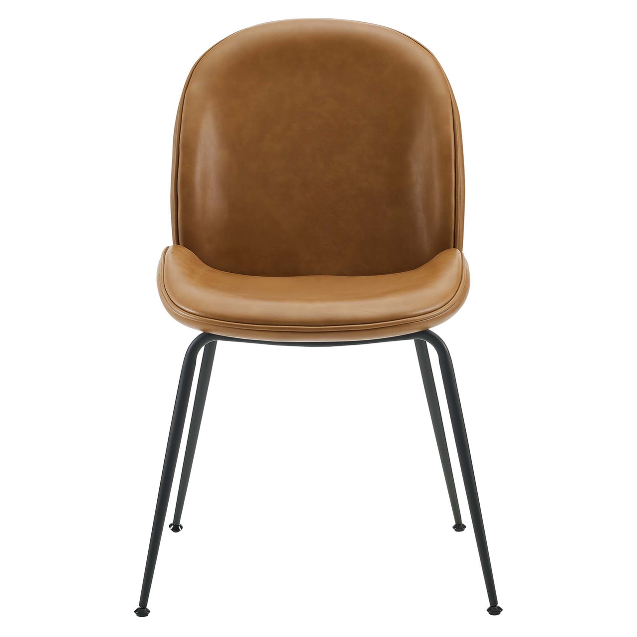 Gossip Eco-Leather Dining Chair Set of 2, Tan