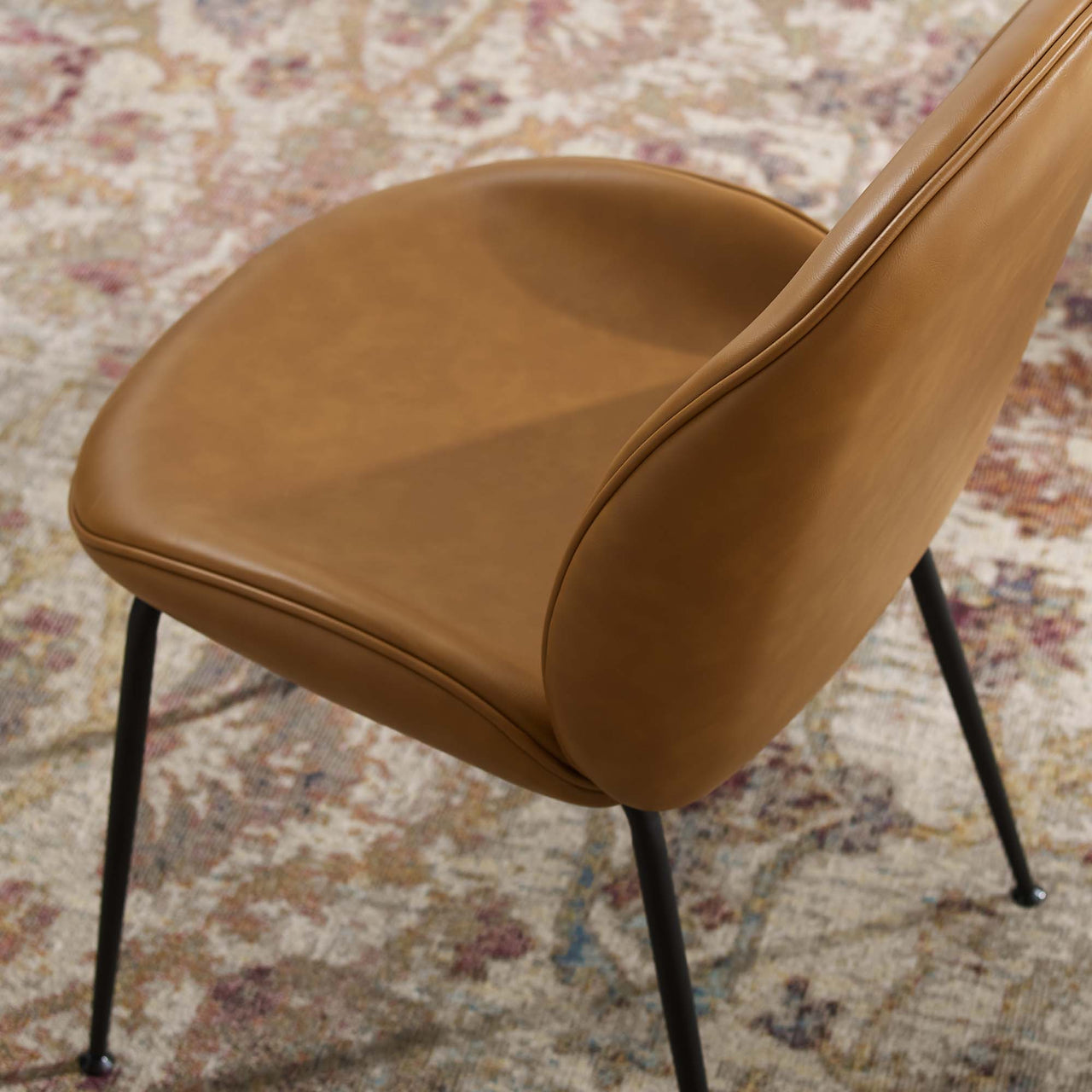 Gossip Eco-Leather Dining Chair Set of 2, Tan