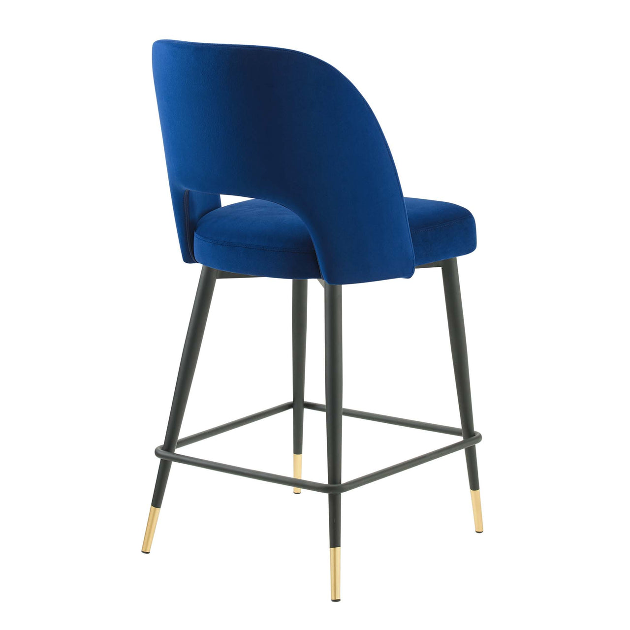Artemis Upholstered Velvet Counter Stool, Navy