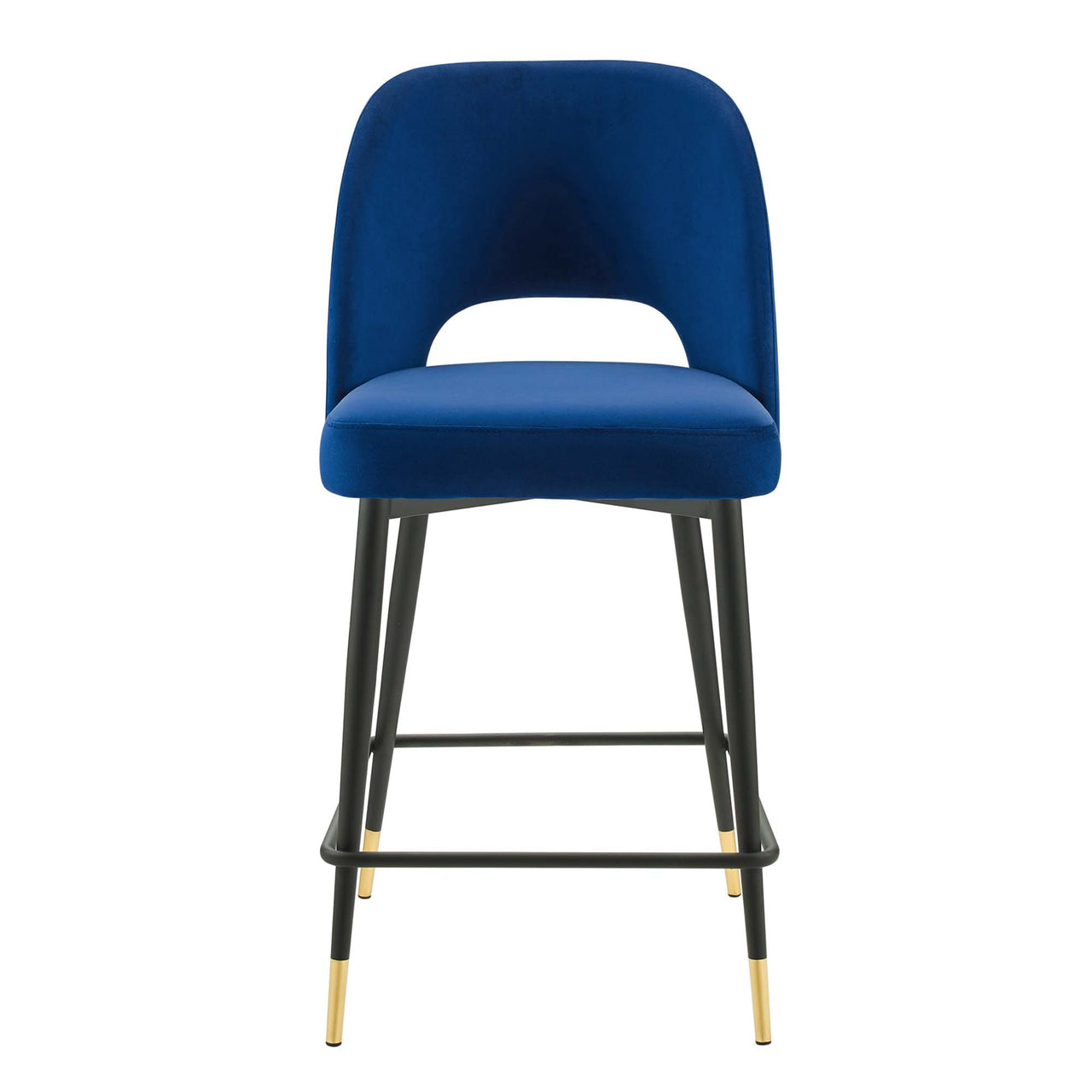 Artemis Upholstered Velvet Counter Stool, Navy