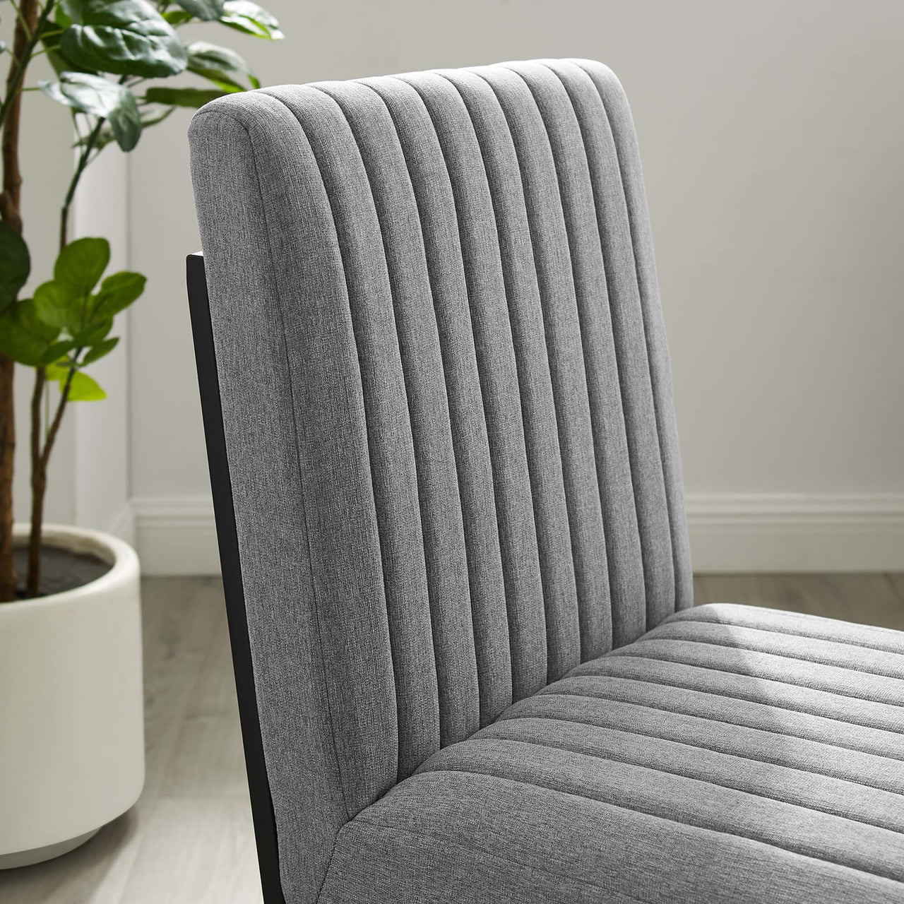 Mira Fabric Dining Chair, Light Gray
