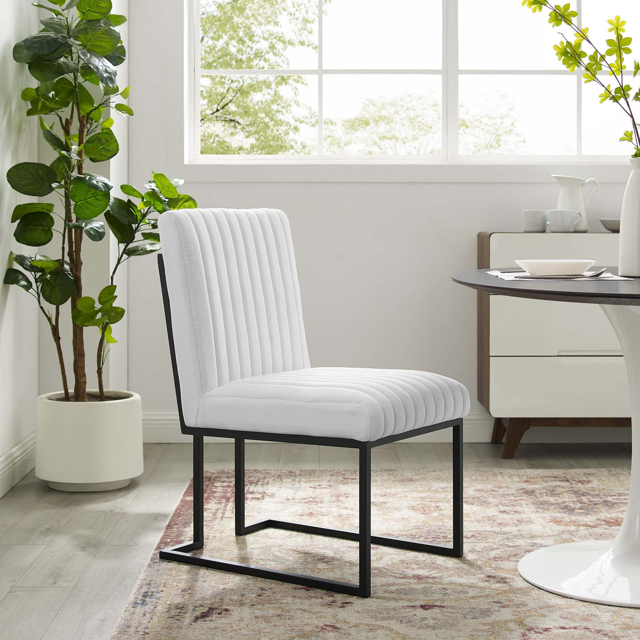 Mira Fabric Dining Chair, White