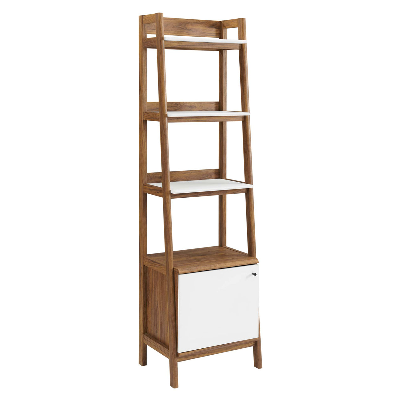 Scaffold Tiered Shelf, Small, Walnut & White