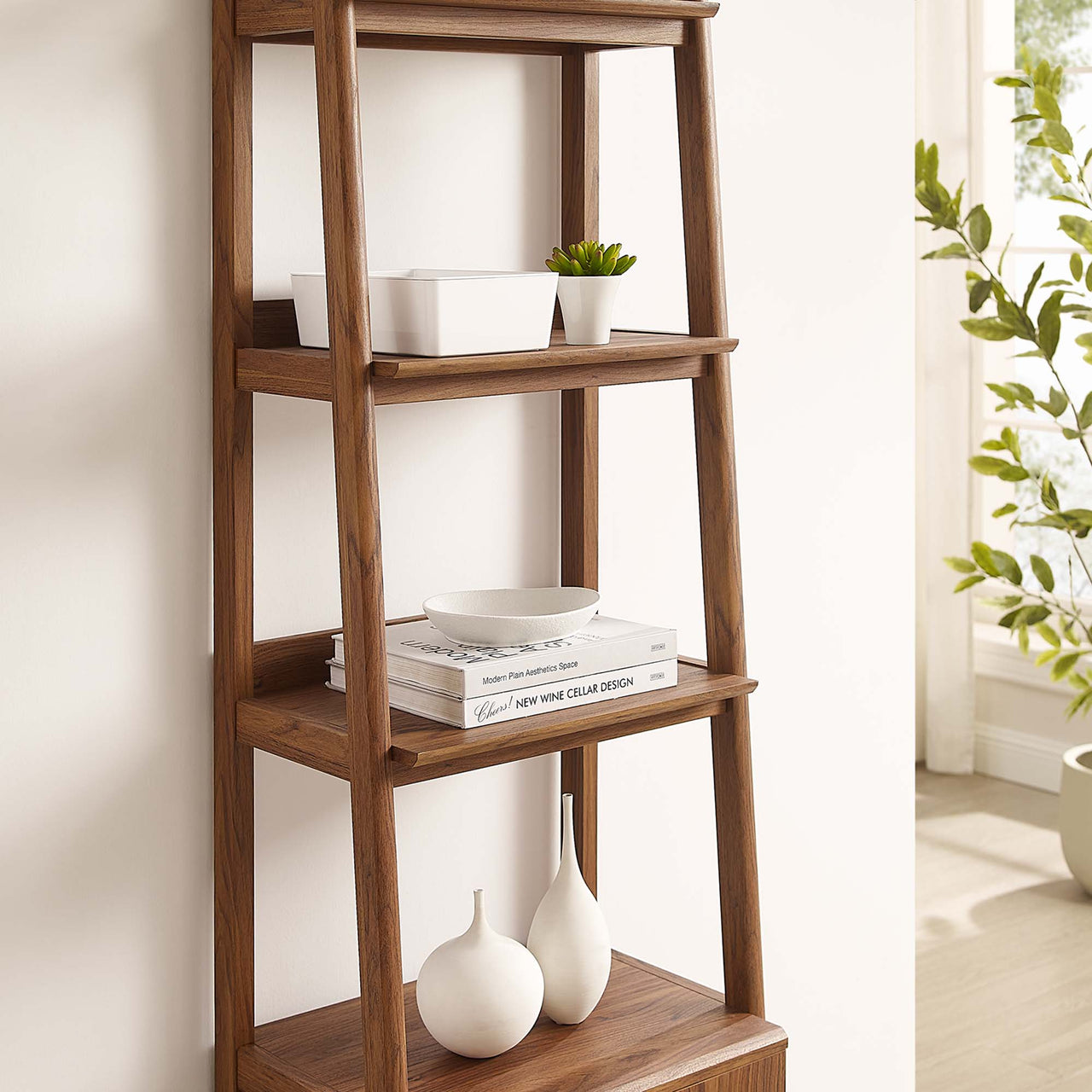 Scaffold Tiered Shelf, Small, Walnut