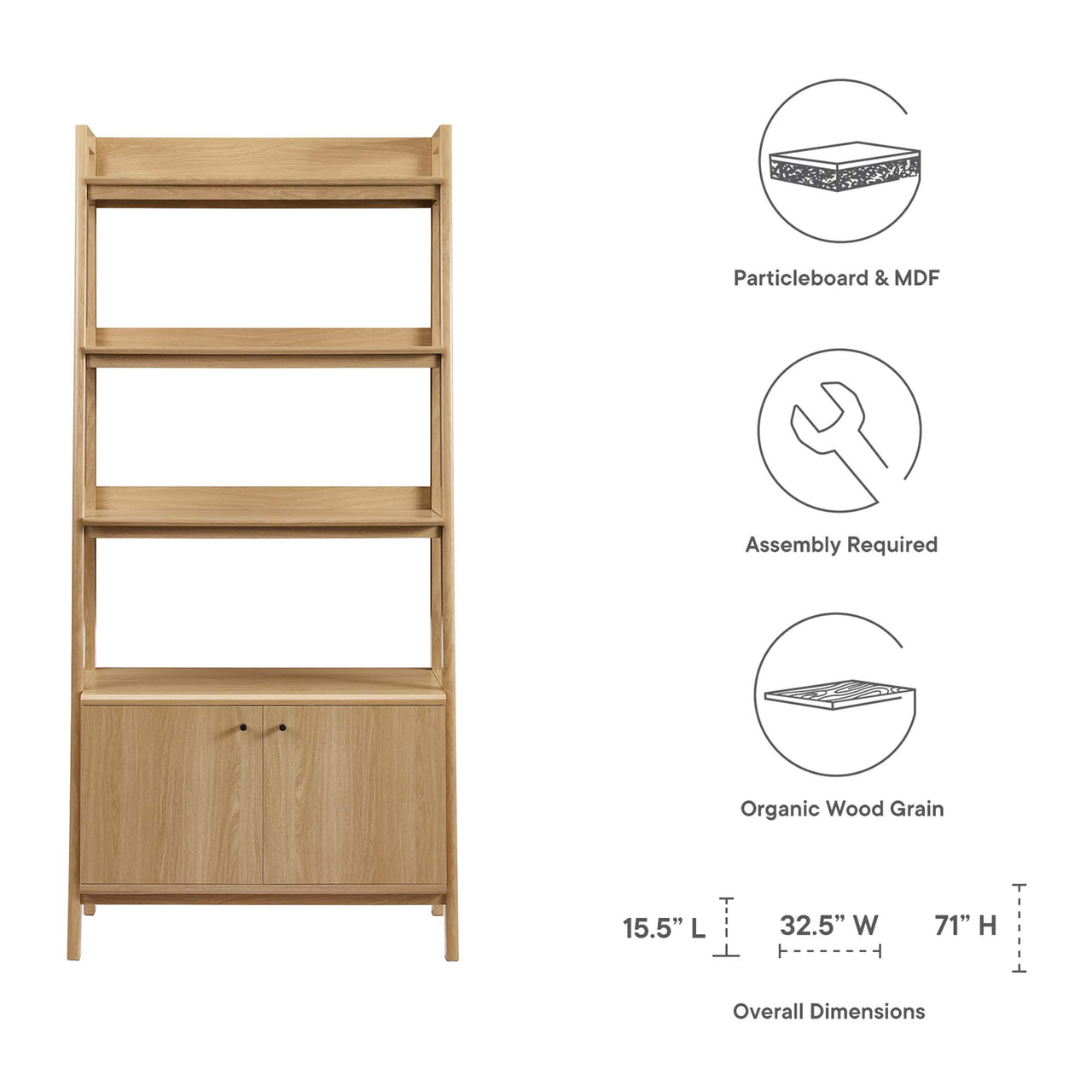 Scaffold Tiered Shelf, Large, Oak