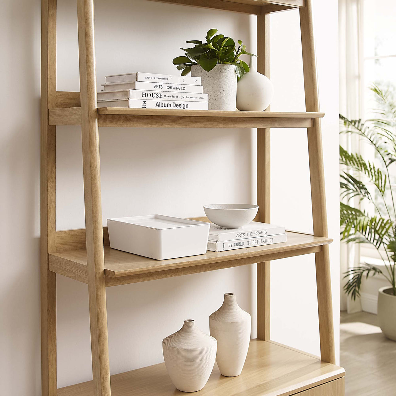 Scaffold Tiered Shelf, Large, Oak