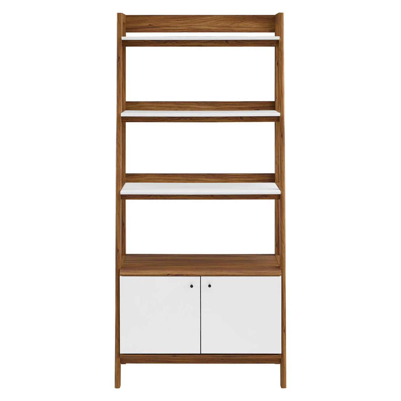 Scaffold Tiered Shelf, Large, Walnut & White