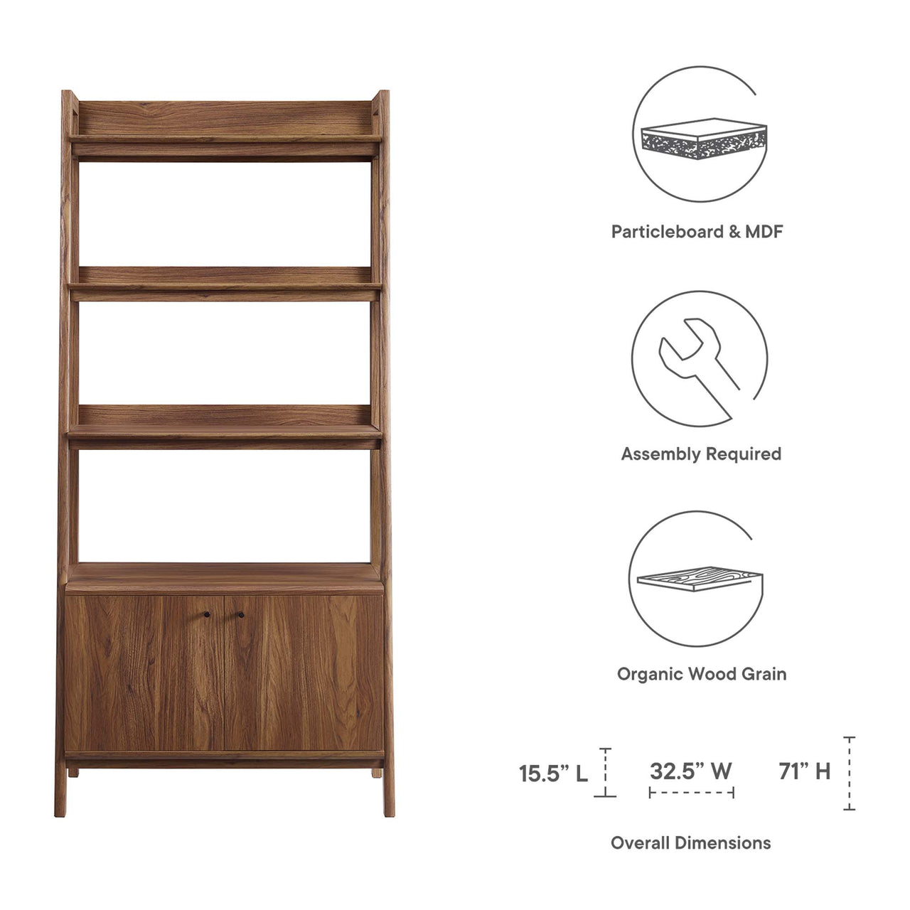Scaffold Tiered Shelf, Large, Walnut