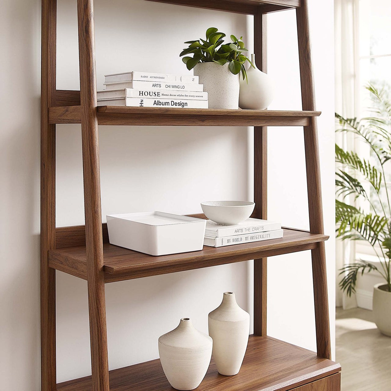 Scaffold Tiered Shelf, Large, Walnut