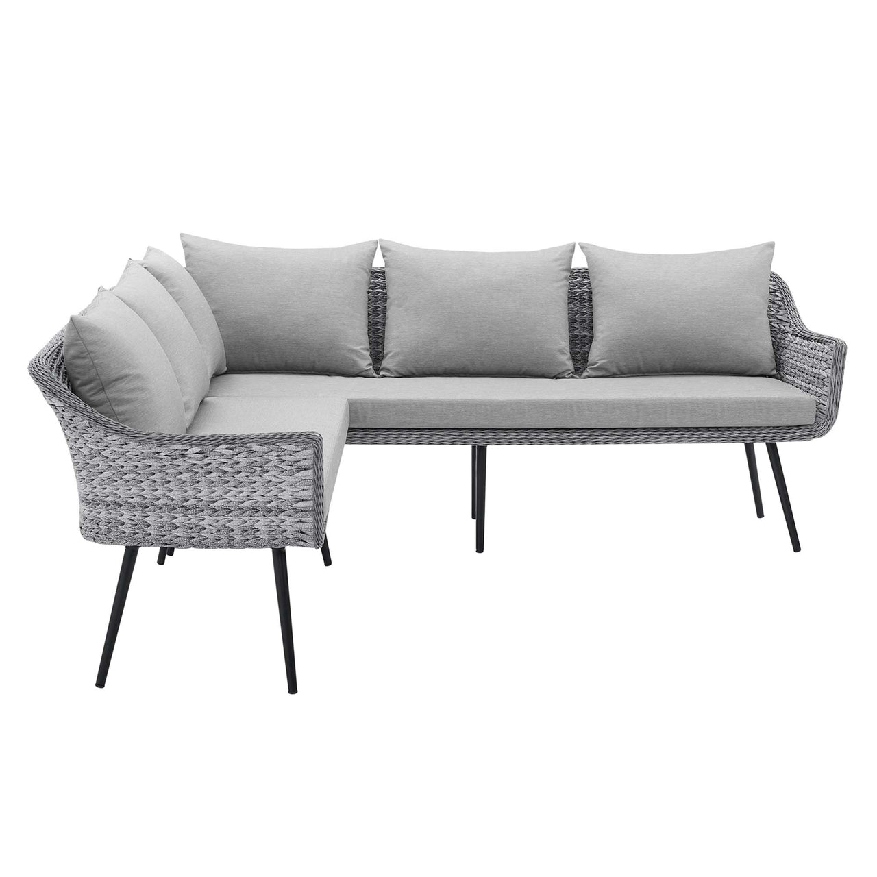 Stratus Alfresco Woven Sectional, Gray