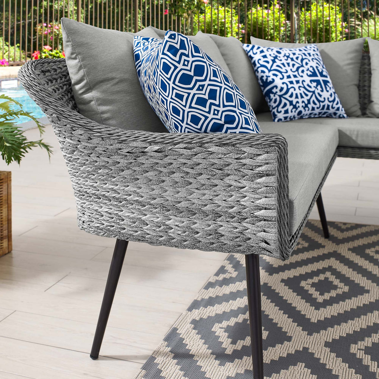 Stratus Alfresco Woven Sectional, Gray