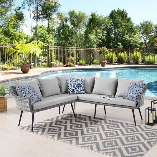Stratus Alfresco Woven Sectional, Gray
