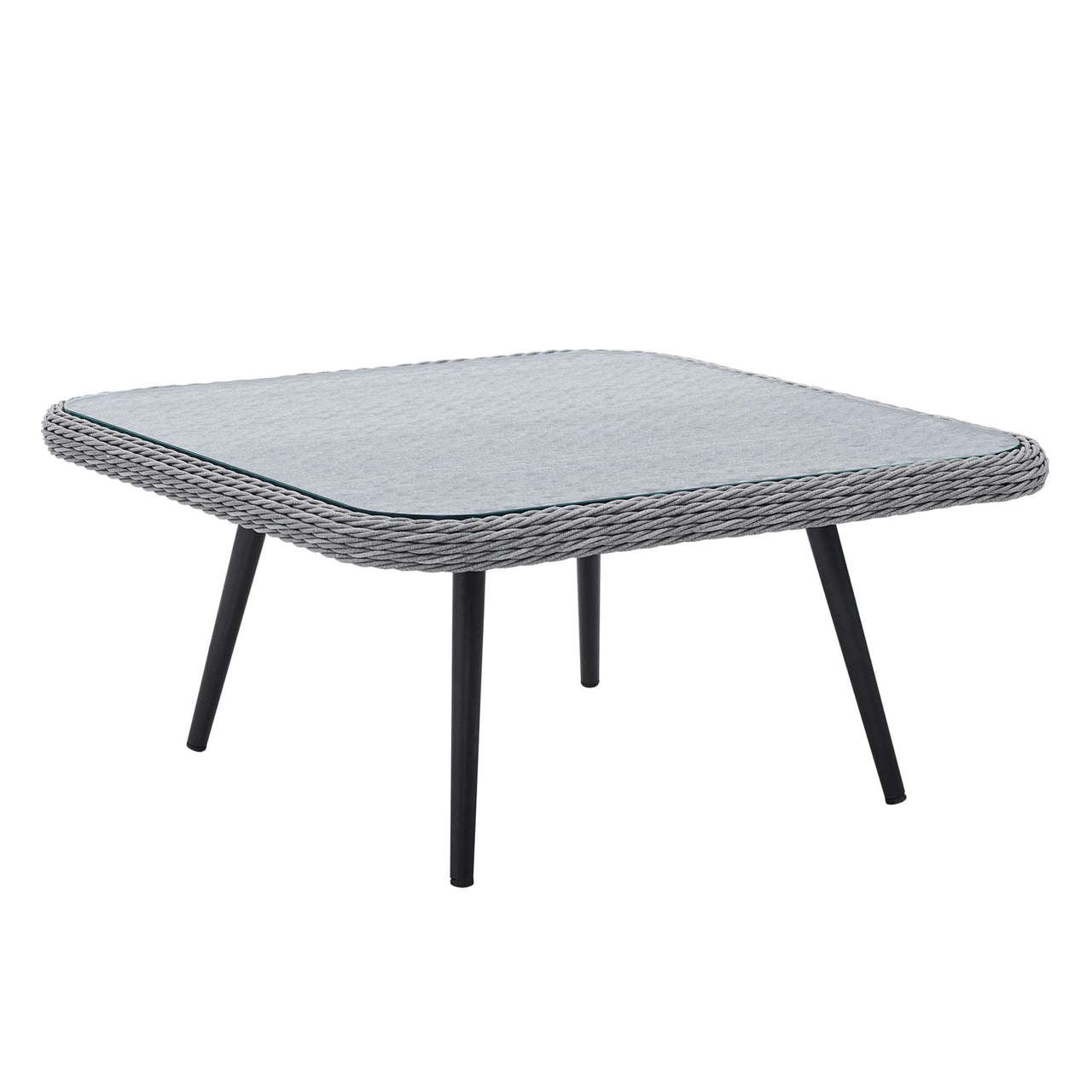 Stratus Alfresco Woven Square Coffee Table, Gray