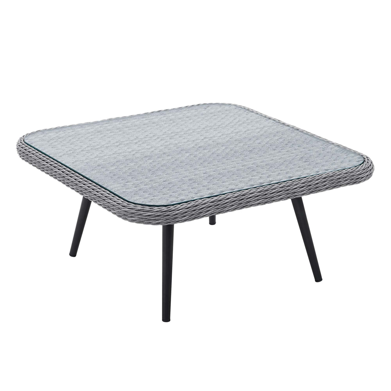 Stratus Alfresco Woven Square Coffee Table, Gray