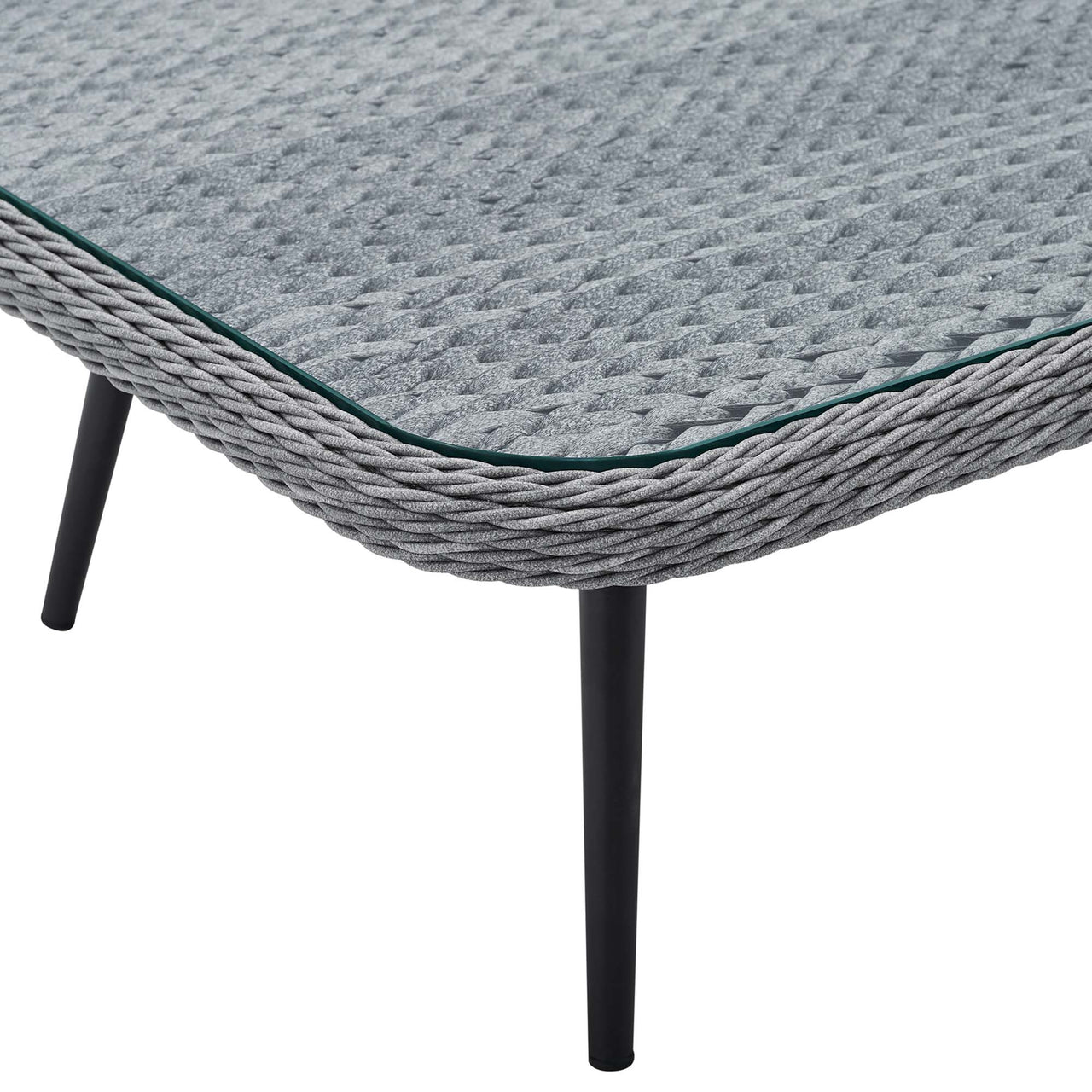 Stratus Alfresco Woven Square Coffee Table, Gray