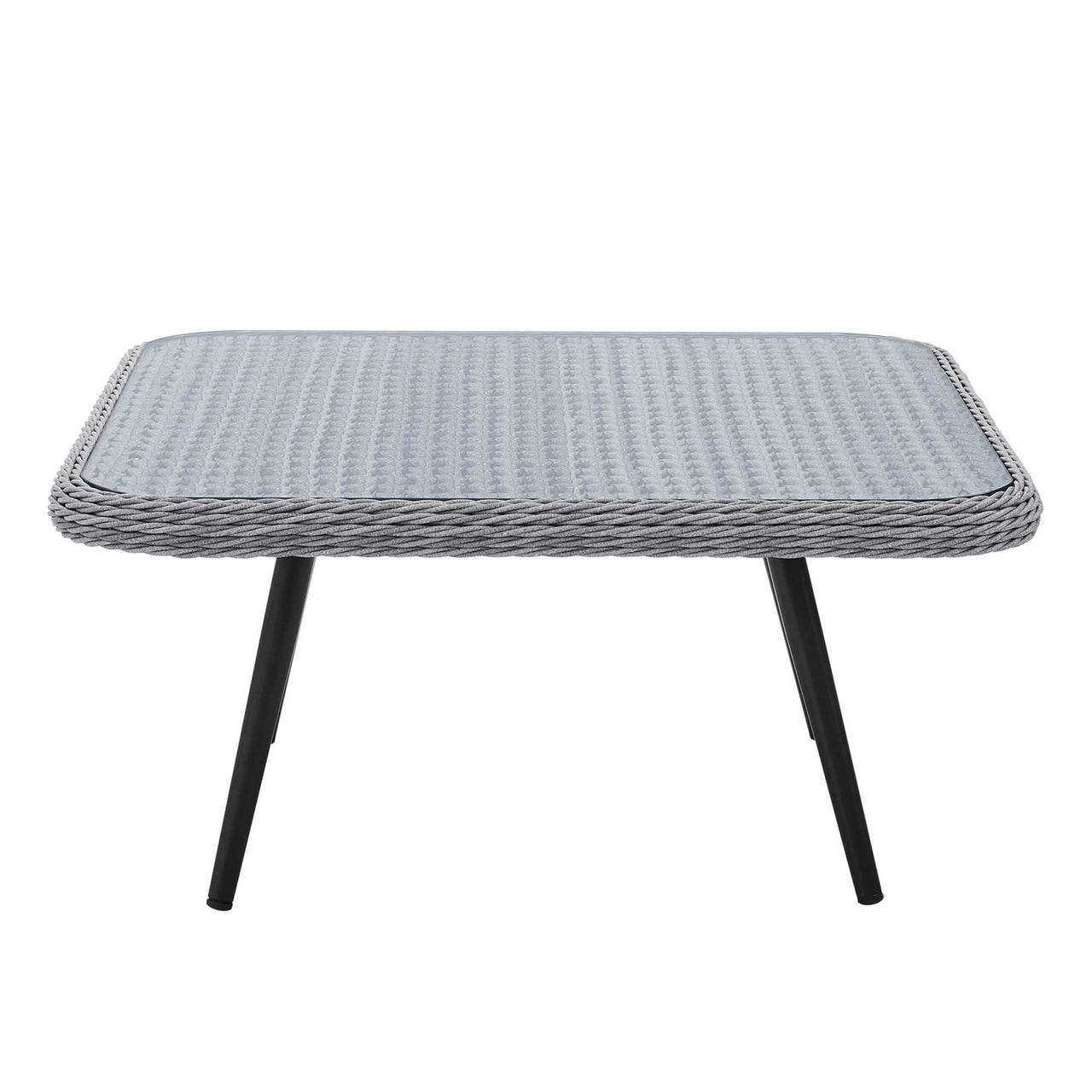 Stratus Alfresco Woven Square Coffee Table, Gray