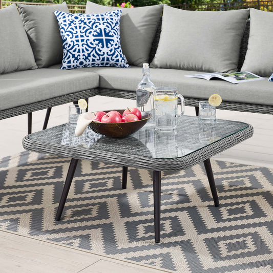 Stratus Alfresco Woven Square Coffee Table, Gray