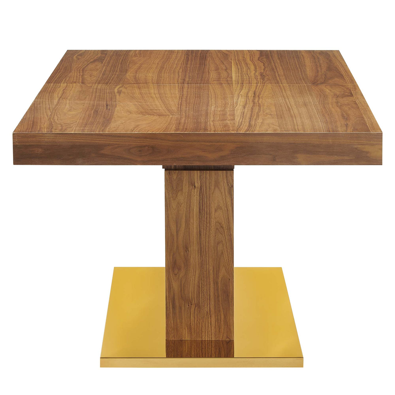 Divisa Extendable Dining Table, Walnut & Gold