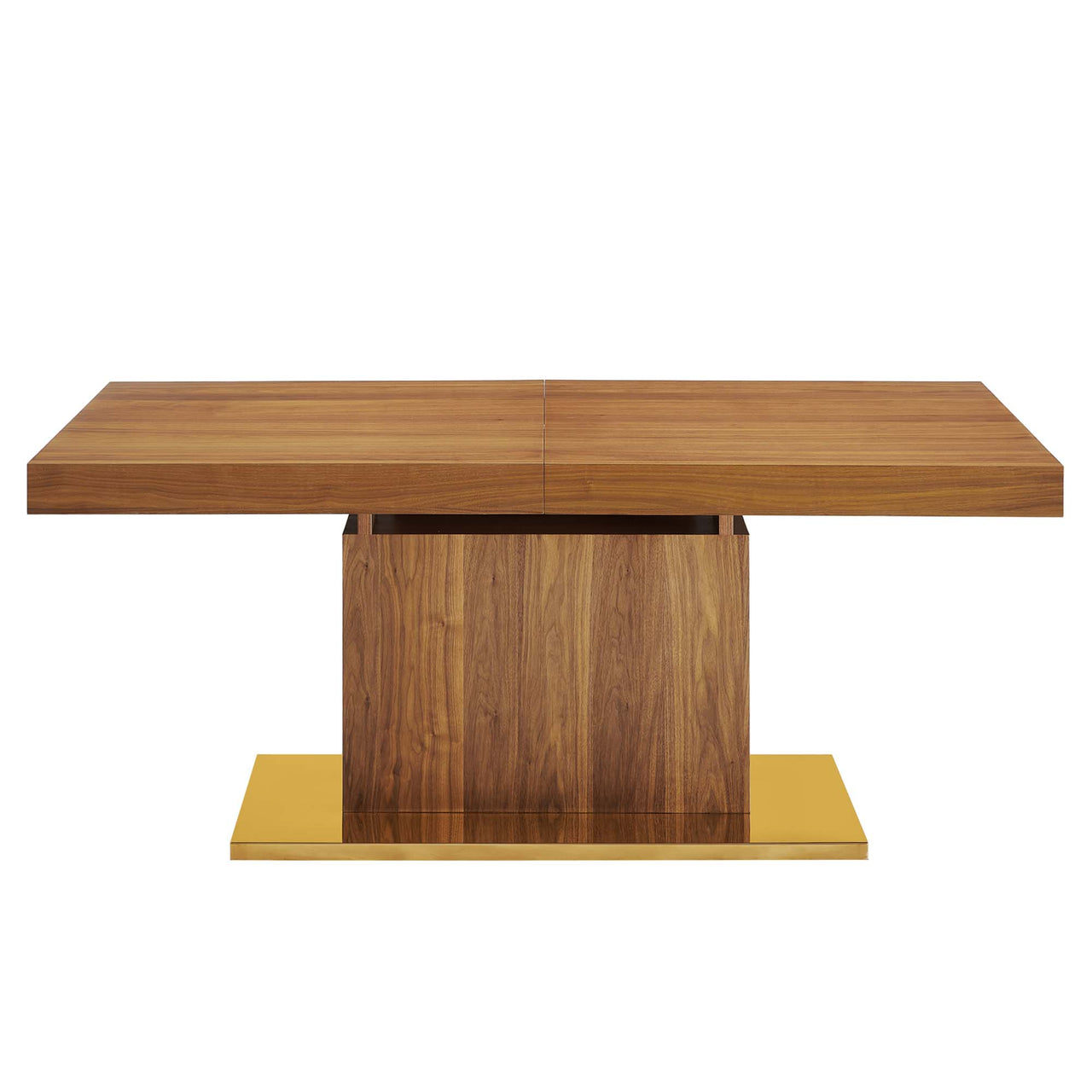 Divisa Extendable Dining Table, Walnut & Gold