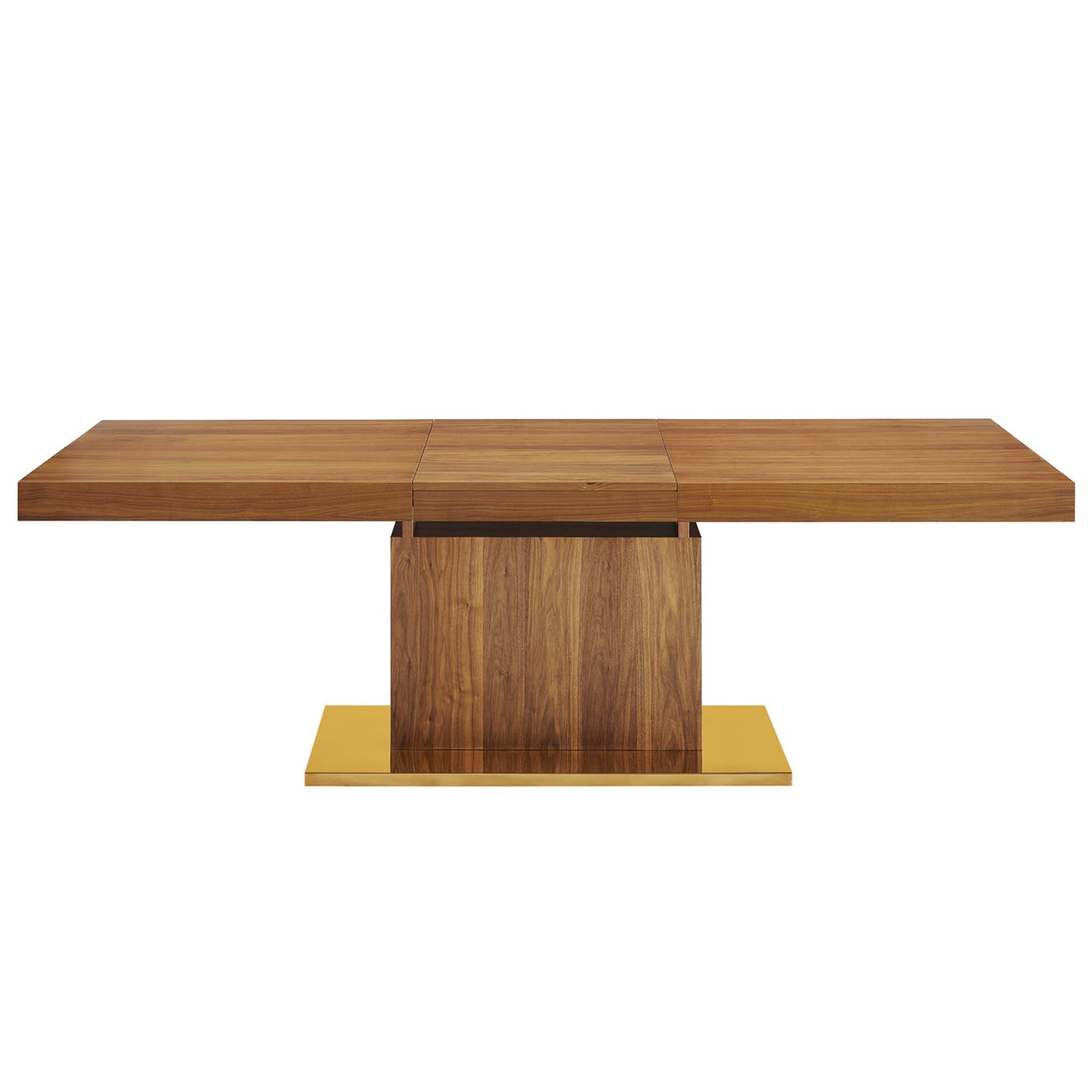Divisa Extendable Dining Table, Walnut & Gold
