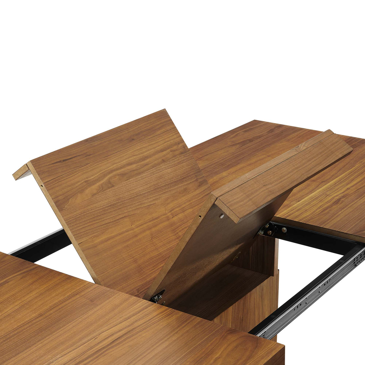 Divisa Extendable Dining Table, Walnut & Gold