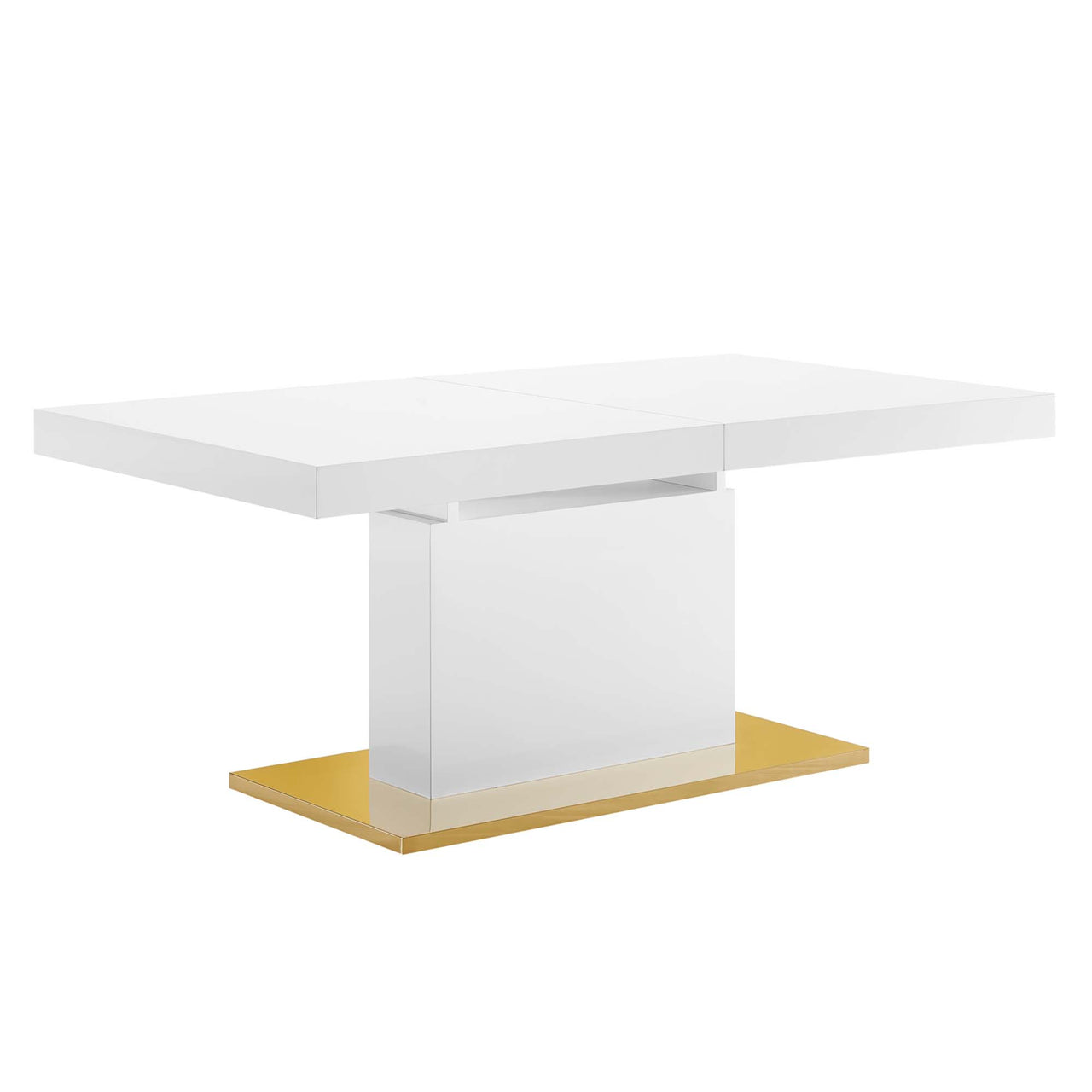 Divisa Extendable Dining Table, White & Gold
