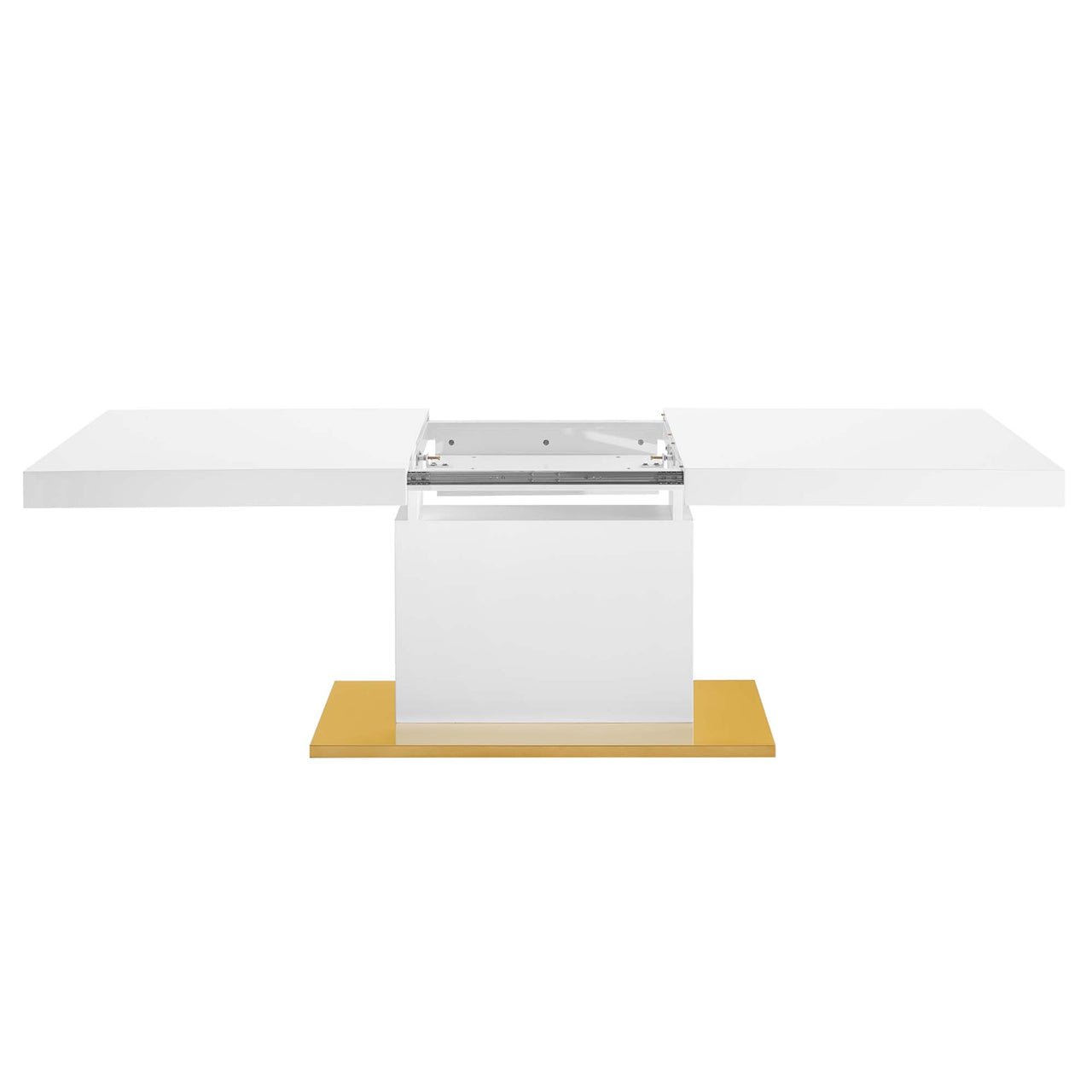 Divisa Extendable Dining Table, White & Gold