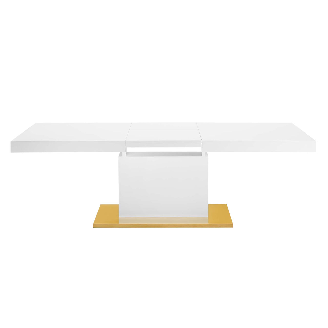 Divisa Extendable Dining Table, White & Gold