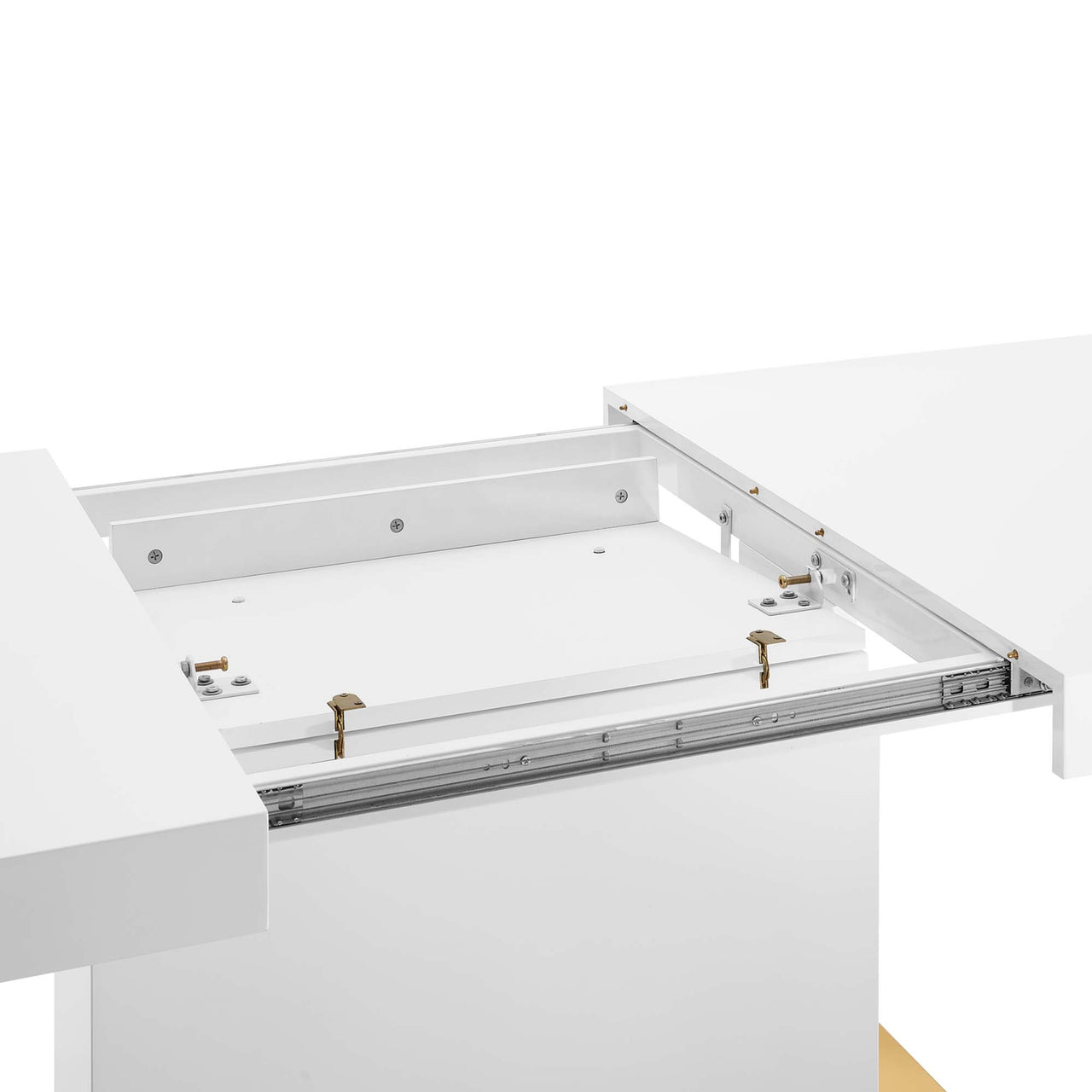 Divisa Extendable Dining Table, White & Gold
